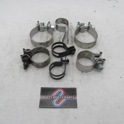 Mixed Lot of 7 Harley Davidson OEM Exhaust Muffler Clamps Varied Sizes