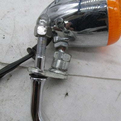 Harley Davidson Pair of Chrome Rear View Mirrors with Bullet Amber Tur