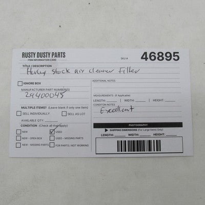 Harley Davidson OEM Touring Softail Air Breather Cleaner Filter 294000