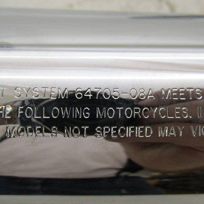 Pair of Harley Davidson OEM 08-17 Dyna Mufflers Chrome 64987-08A 64705