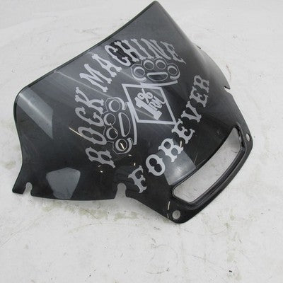 Harley Davidson OEM Low Rider Smoked Windshield "ROCK MACHINE FOREVER"