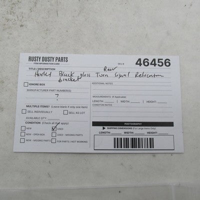 Harley-Davidson OEM Black Rear Turn Signal Relocation Bracket From Kit