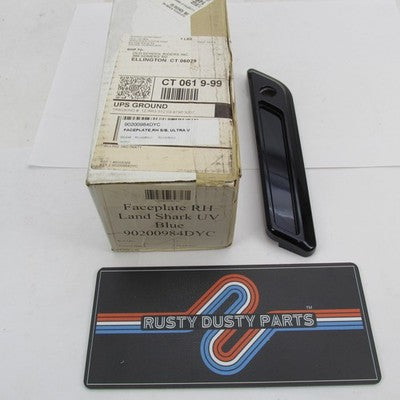 Harley OEM NOS RH Saddlebag Latch Faceplate, Land Shark UV Blue 902009