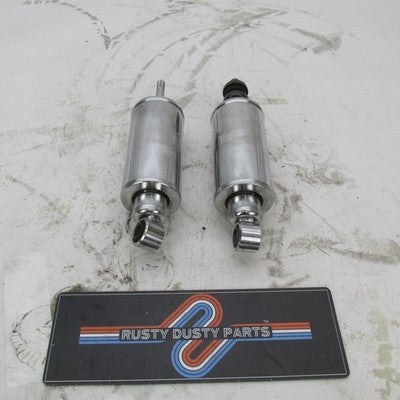 Pair of Harley OEM Softail CHROME Profile Low Rear Suspension Shocks 5