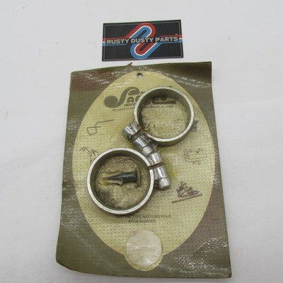 Santee NOS Vintage 2" Exhaust Clamp Pair for Harley-Davidson
