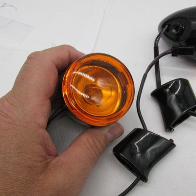 Harley-Davidson OEM Bullet Turn Signal Lights Pair Gloss Black w/ Stan