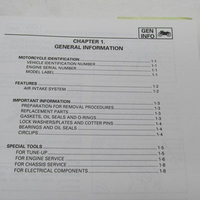 Yamaha OEM YZF600 Service Manual Factory Operator Guide LIT-11616-10-5
