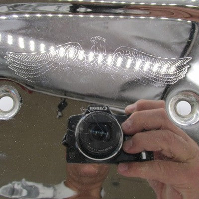Harley Genuine Oval Ham-Can Air Cleaner Cover - Eagle Spirit Engraved
