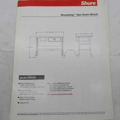 Lot of 6 Vintage Shure OEM Industrial Shop Furniture + Fixtures Catalo