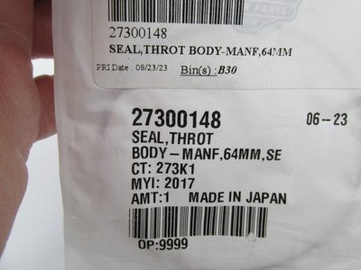 Harley-Davidson OEM NOS 64MM Throttle Body Intake Seal Gasket 27300148