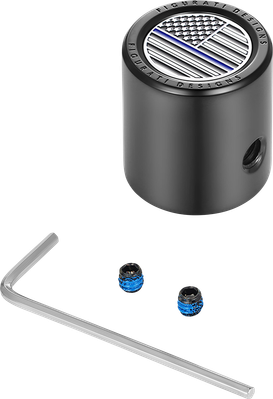 FIGURATI DESIGNS Heel-Toe Shifter Cover Blue Line American Flag - Blac