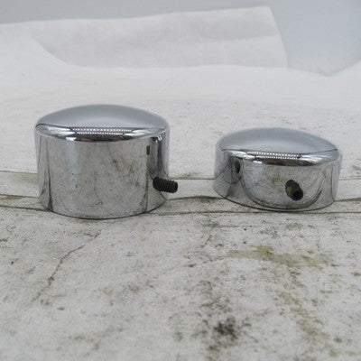 Pair of Harley OEM Chrome Rear Axle Front Nut Covers Dyna Softail 08-1