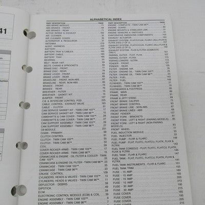 Harley Davidson Official Factory 2010 Touring Models Parts Catalog 994