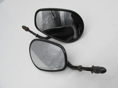 Pair of Harley-Davidson Genuine Black Teardrop Short Stem Side Mirrors