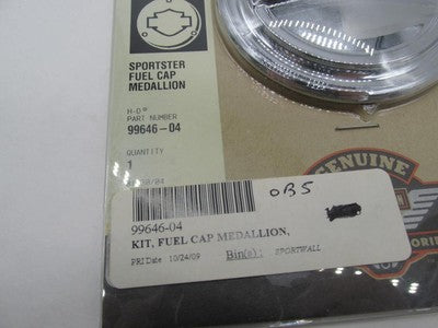 Harley-Davidson Genuine NOS Adhesive Chrome Fuel Cap Cover Medallion 9