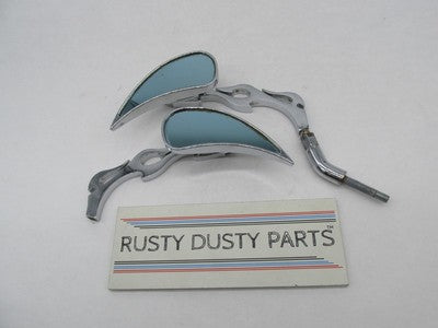 Pair of Harley-Davidson Chrome Flame Teardrop Side Mirrors