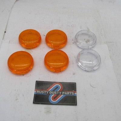 Mixed Lot of 6 Harley-Davidson Bullet Turn Signal Lenses Clear and Amb