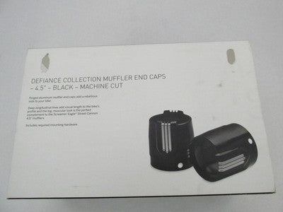 Harley Davidson Genuine NOS Black Defiance Muffler 4.5" End Caps 65100