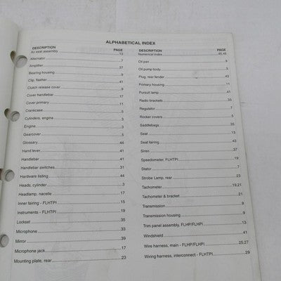 Harley-Davidson Factory 1997 Police Models Parts Catalog Supplement 99
