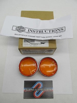 Harley Davidson Genuine NOS Bullet Turn Signal Trim Rings 69739-01