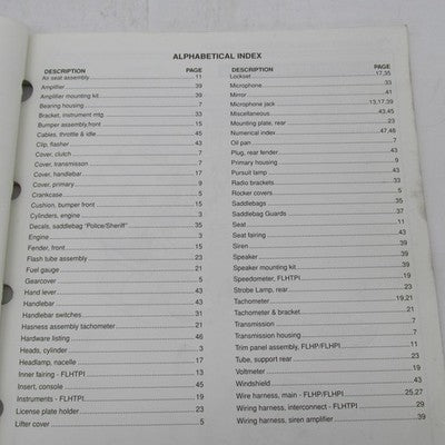 Harley-Davidson Official 1999 Police Models Parts Catalog Supplement 9