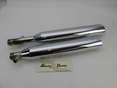 Pair of Harley Genuine Chrome Stock Softail Exhaust Mufflers 65924-03
