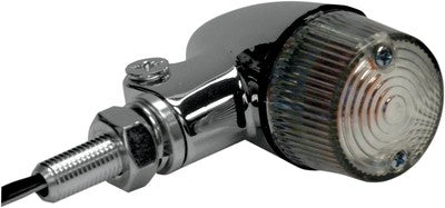 K & S Aluminum Marker LED Lights Chrome Round #2/Clear - Single Filame