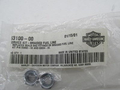 Harley-Davidson Genuine NOS Braided Fuel Line Service Kit 63100-00