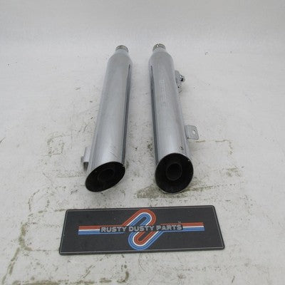 Pair of Harley Davidson OEM 08-17 Dyna Mufflers Chrome 64987-08A 64705