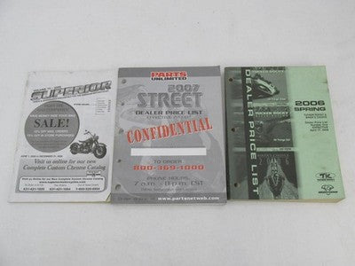 Lot of 10 Motorcycle Dealer Price Lists Catalogs Books Drag Specialtie