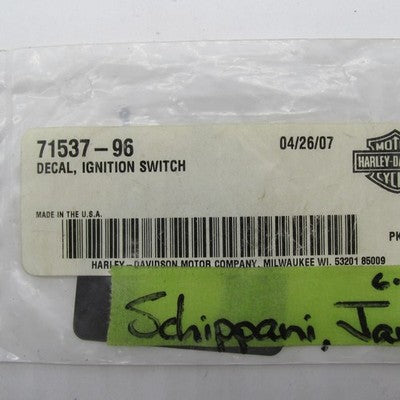 Harley-Davidson Genuine OEM NOS Ignition Switch Decal Trim Plate 71537