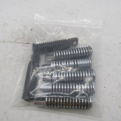 Lot of 7 Harley Davidson OEM Footpegs Vintage Chrome O-Ring Rubber