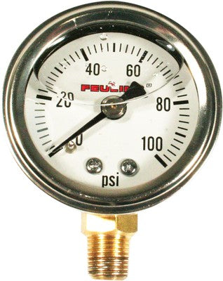 Feuling Oil Pressure Gauges White Face Bottom Port 9040