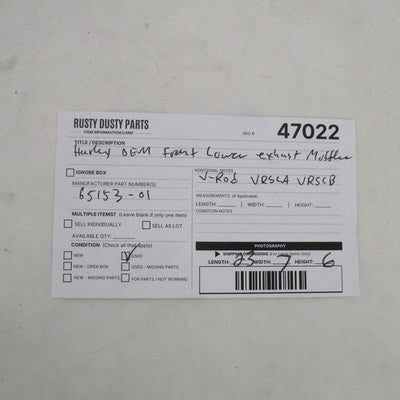 Harley Davidson OEM V-Rod VRSC Front Lower Muffler Chrome 65153-01