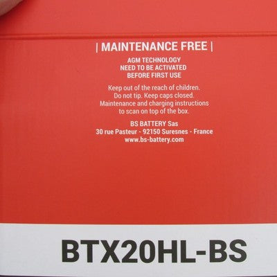 BS Battery NIB 12V 18AH 310CCA Maintenance Free Battery BTX20HL-BS
