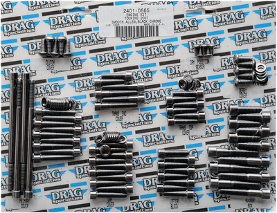Drag Specialties Complete Motor Socket-Head Bolt Set Black Smooth 2401