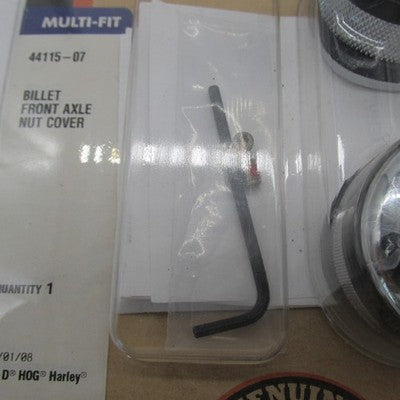 Harley-Davidson OEM NOS Narrow Band Billet Front Axle Cover Kit 44115-