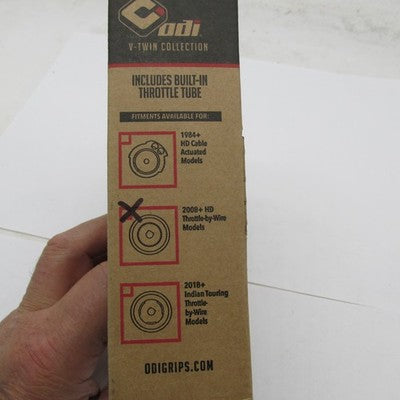 ODI Vans NIB V-Twin 1" Lock-On Grip HD TBW Set, Gum Rubber/Blk V31VHTW
