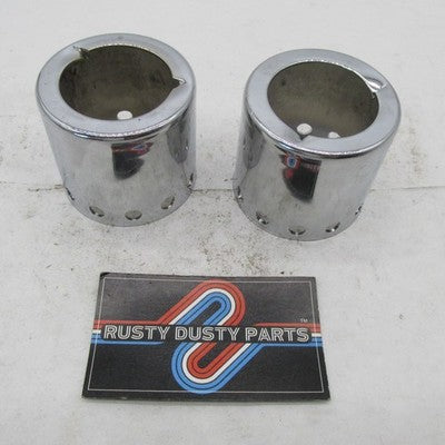 Pair of Harley Davidson OEM Chrome Rear Shock Top Chrome Covers 84+ FL
