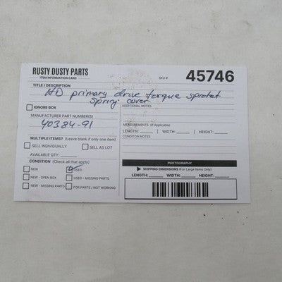 Harley Davidson OEM Primary Drive Torque Sprocket Spring Cover FLHRCI