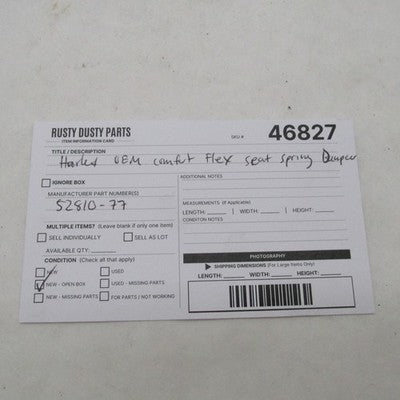 Harley-Davidson OEM NOS Comfort Flex Seat Suspension Spring Damper 528