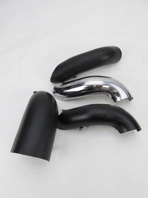 Lot of Mixed Indian OEM Exhaust Heat Shields, Chrome and Black