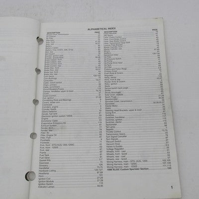 Harley Davidson Official Factory 1998 XLH Models Parts Catalog 99451-9
