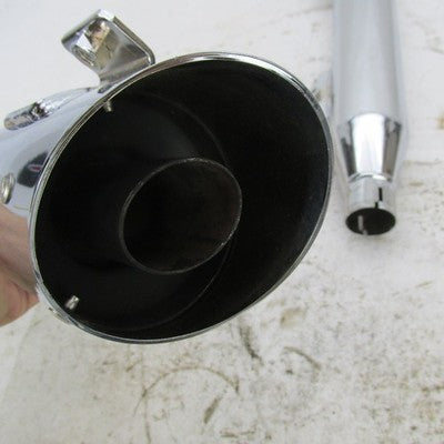 Pair of Harley OEM Chrome Front and Rear Mufflers Dyna 08-17 64987-08