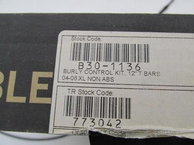 Burly NOS Harley 04-06 XL 12" Jail Bar Cable Kit, Black Vinyl 0610-191