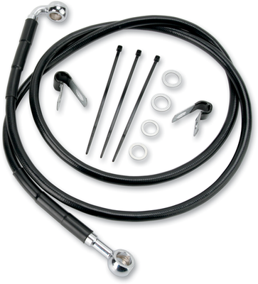 Drag Specialties Extended Stainless Steel Front Brake Line Kit 1741-25