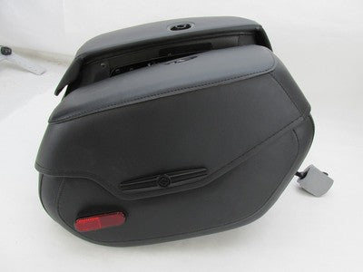 Pair of Harley-Davidson Genuine NOS FLDE Black Rigid Mount Saddlebags