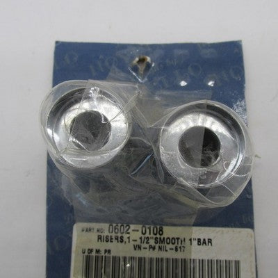 Novello NOS 1.5" Smooth Chrome 1" Handlebar Riser Extensions 0602-0108