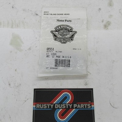 Lot of 10 Harley-Davidson OEM NOS Blind Dome Head Rivets 8551