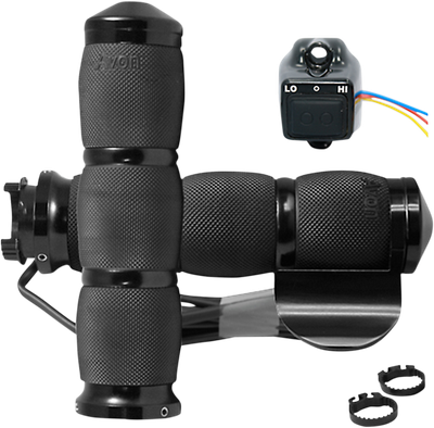 Avon Air Cushioned Heated Grips Anodized Black 3-Ring Boss MT-AIR-90A-